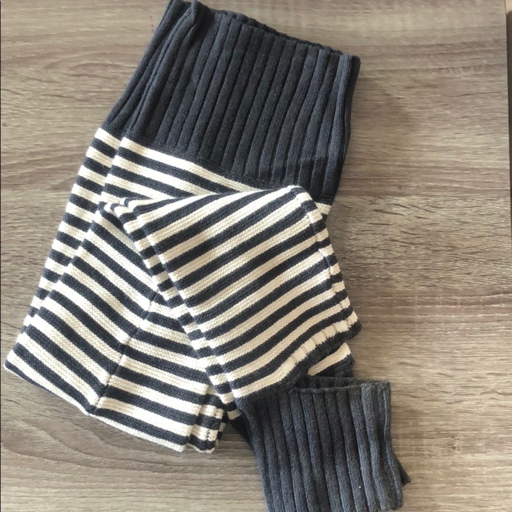 LuluLemon striped leg warmers.
